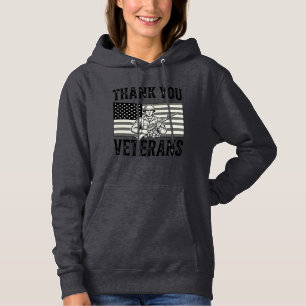 Sudadera Gracias Veteranos Camiseta Soldado Bandera Vintage