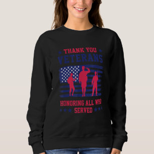Sudadera Gracias Veteranos Honrando a Quienes Sirvieron Pat