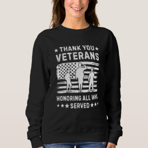 Sudadera Gracias Veteranos Honrando a Quienes Sirvieron Pat