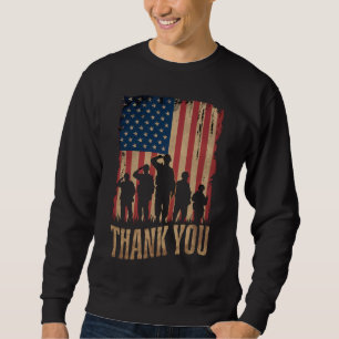Sudadera Gracias, Veterans Day American Flag Vintage