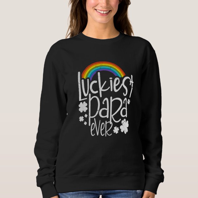 Sudadera Graciosa Afortunada Para Siempre Día De St Patrick (Anverso)