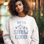 Sudadera Graciosa Bachillerato De Esquí Hasta La Nieve Buen<br><div class="desc">Graciosa camisa de soltera de esquí con un dibujo de montañas de invierno,  árboles,  un esquiador y el dicho humorístico "hasta la nieve bueno".</div>