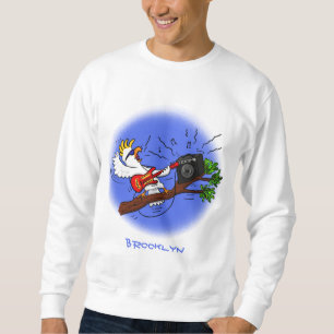 Sudadera Graciosa cacatúa tocando el personalizado de guita