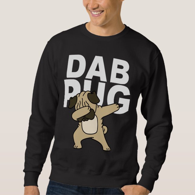 Sudadera Graciosa camiseta clásica de Pug Dabbing 1034 (Anverso)
