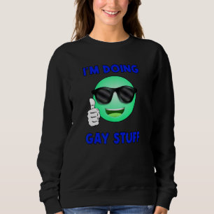Sudadera Graciosa cara feliz de los dedos arriba Estoy haci