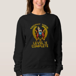Sudadera Graciosa Chica Gamer Nivel 14 Esposa Trofeo Comple