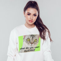 Graciosa cita sarcástica de Alien Cat blanca