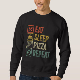 Sudadera Graciosa Comer Sleep Pizza Repetir Guay Vintage Pa
