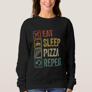 Sudadera Graciosa Comer Sleep Pizza Repetir Guay Vintage Pa