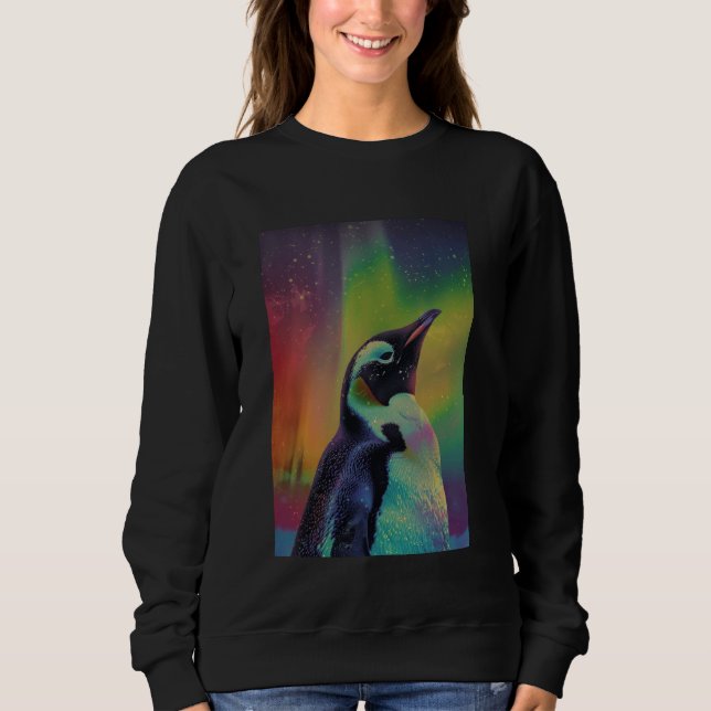 Sudadera Graciosa cosecha Inspiradora de pingüino retro (Anverso)