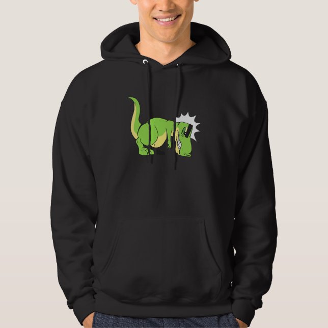 Sudadera Graciosa Cuta T Rex Oates Empuja (Anverso)