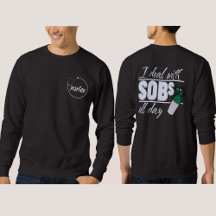 Graciosa Enfermera Azul 2 lados Typografía Oxygen