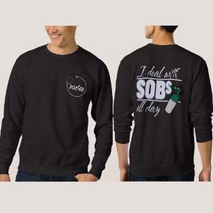 Sudadera Graciosa Enfermera Azul 2 lados Typografía Oxygen 