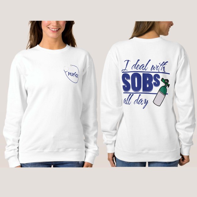 Sudadera Graciosa Enfermera Azul 2 lados Typografía Oxygen  (Subido por el creador)