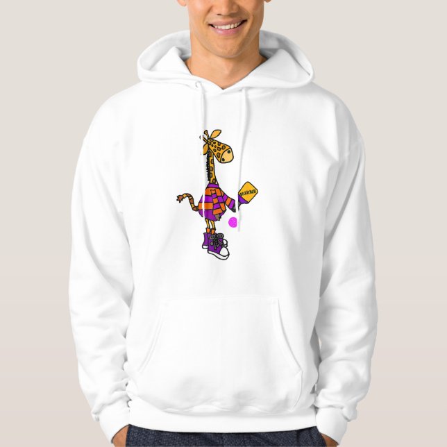Sudadera Graciosa jirafa jugando al baloncesto (Anverso)