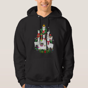 Sudadera Graciosa Llama Árbol de Navidad Alpaca Xmas Ligera