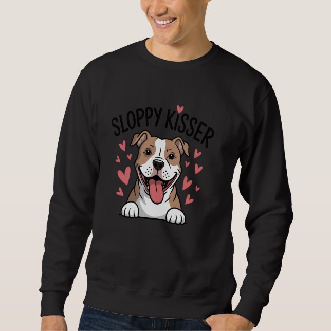Sudadera Graciosa madre de pitbulls besadora Pitbull Perro  (Anverso)