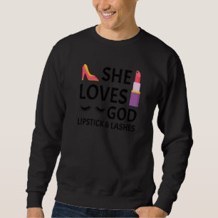 Sudadera Graciosa maquillaje pintalabios Chicas de arte muj