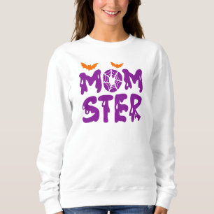 Sudadera Graciosa "Momster" Driding Letters Halloween Mom