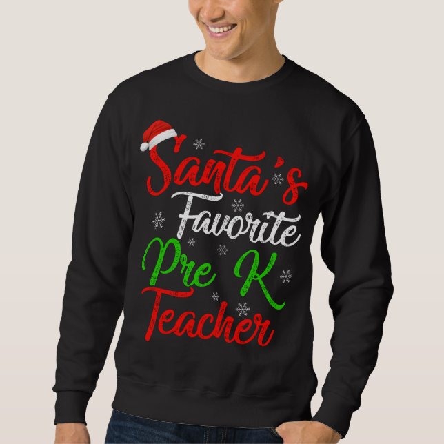 Sudadera Graciosa Navidad de Santa Claus, profesora preesco (Anverso)