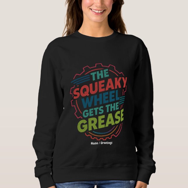 Sudadera Graciosa rueda retro fastidiosa idiom recibe grasa (Anverso)