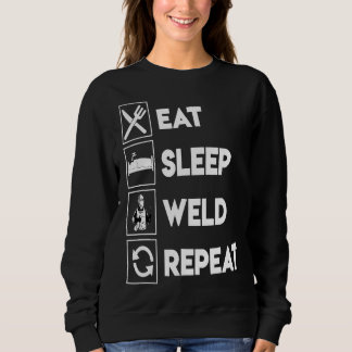 Sudadera Graciosa Soldadura Comer Sueño Soldadura Tela De R