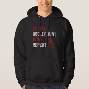 Sudadera Graciosa tía de hockey dice Coffee Hockey Tía Wine