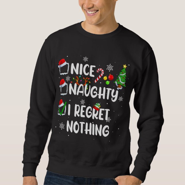 Sudadera Graciosa traviesa, me arrepiento de nada Navidades (Anverso)