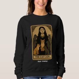 Sudadera Graciosa Witchy Gótico Cat Lady Tarot Card Magical
