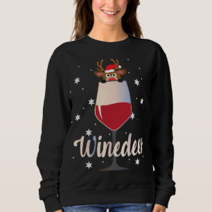 Sudadera Graciosa y rica bebida de vino de reno Christma