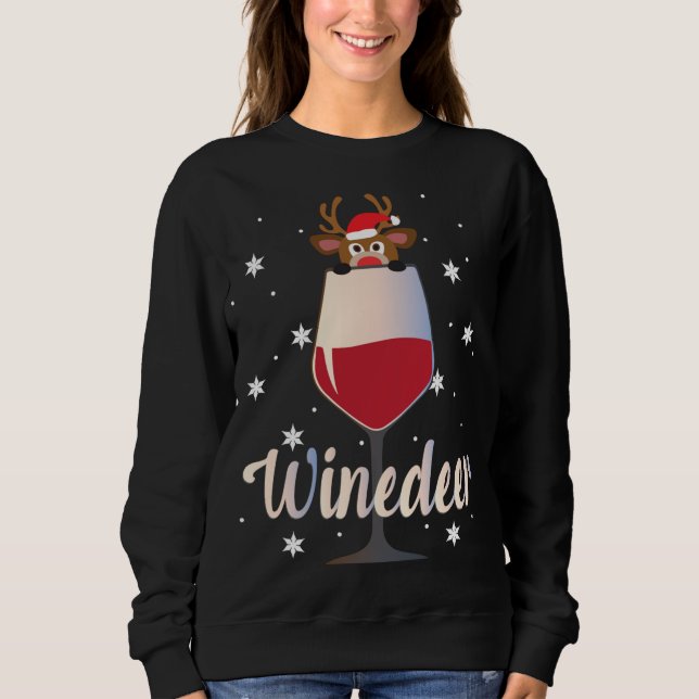 Sudadera Graciosa y rica bebida de vino de reno Christma (Anverso)