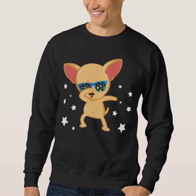 Sudadera Graciosas estrellas de abadejo de perro Chihuahua  (Anverso)