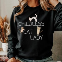Sudadera Graciosas Mujeres De Gato Sin Niños