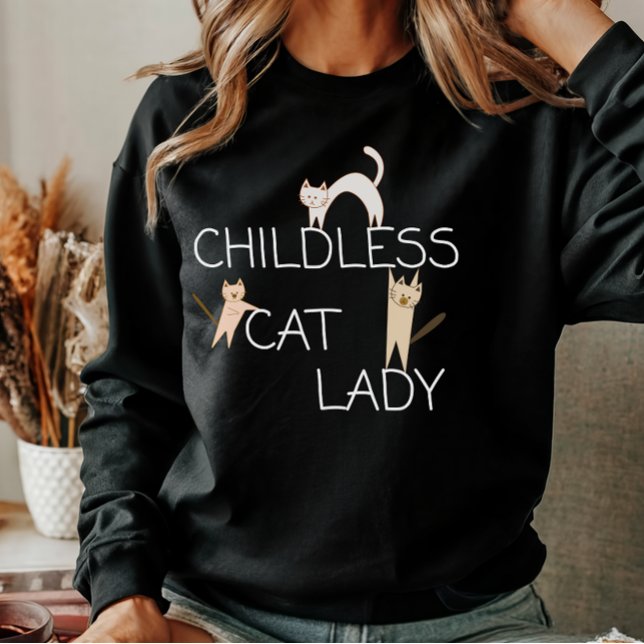Sudadera Graciosas Mujeres De Gato Sin Niños (Subido por el creador)