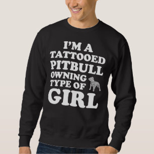 Sudadera Graciosas mujeres Pitbull Tattoo Pitbull Chica Dog