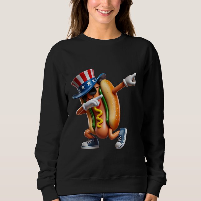 Sudadera Gracioso 4 de julio de HotDog (Anverso)