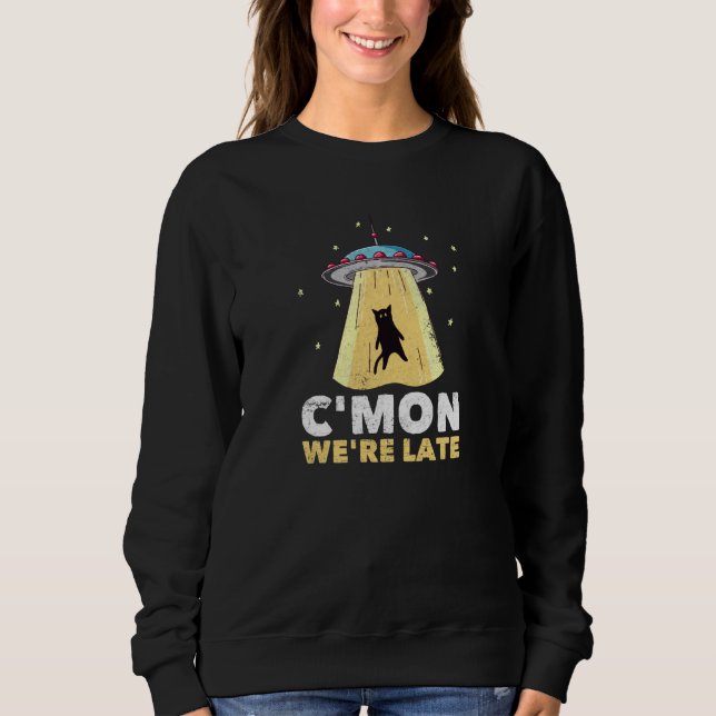 Sudadera Gracioso Alien Dolor De Secuestro De Gatos C Mon W (Anverso)