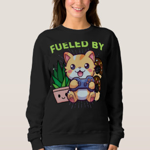 Sudadera Gracioso Alimentado Por Plantas De Gatos Jugadores