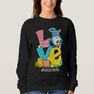 Sudadera Gracioso amor Voleibol Pascua Gnome Egg Hung Bas