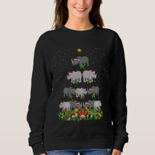 Sudadera Gracioso animal rinoceronte ama Navidades de Santa
