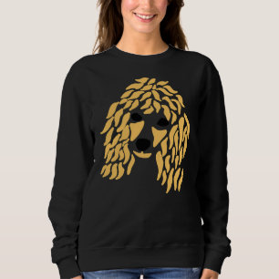 Sudadera Gracioso Apricot Poodle Face Resumen de arte