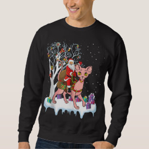 Sudadera Gracioso árbol de alumbrado navideño Santa Riding 