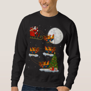 Sudadera Gracioso árbol de alumbrado navideño Santa Riding 