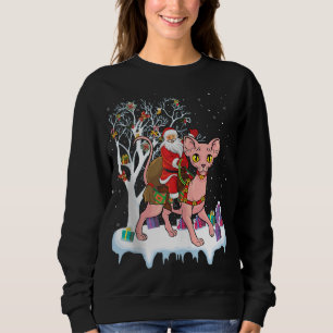 Sudadera Gracioso árbol de alumbrado navideño Santa Riding 