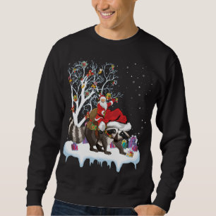 Sudadera Gracioso árbol de luz navideño de Santa Riding Rac