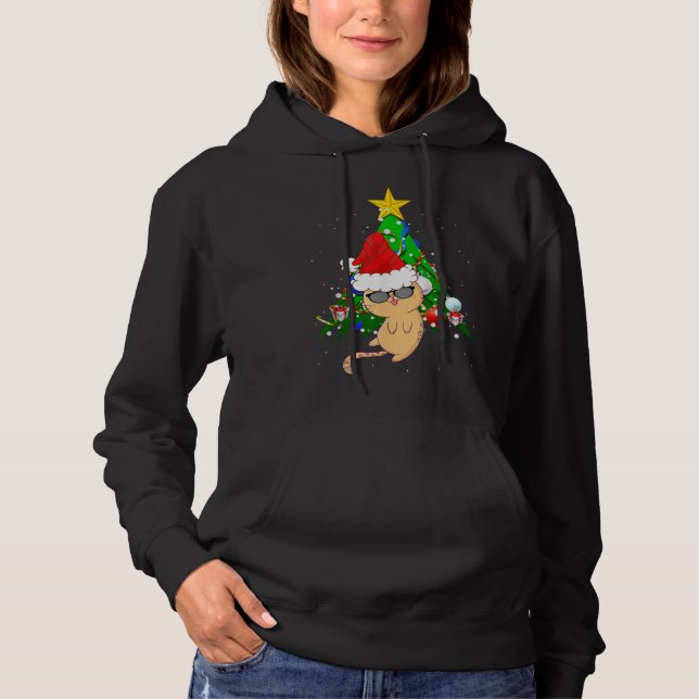 Sudadera Gracioso árbol de Navidad Cat - Navidad Papá Noel  (Anverso)