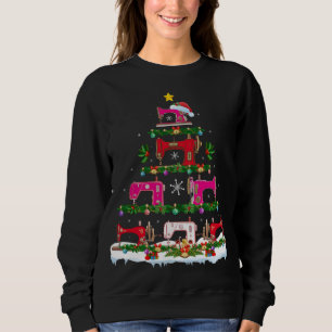 Sudadera Gracioso árbol de Navidad de la máquina de coser X