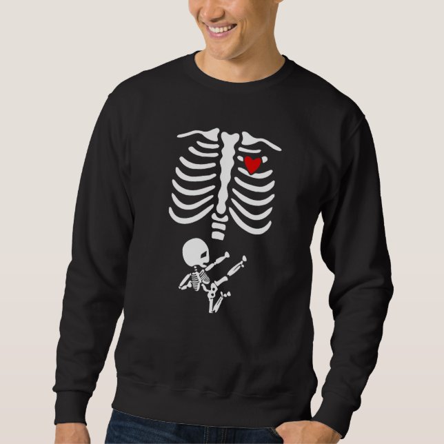 Sudadera Gracioso Baby Skeleton Play Karate Diseño Gráfico  (Anverso)