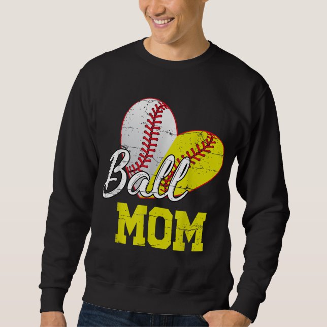 Sudadera Gracioso Ball Mom Sofball Béisbol Regalos De Béisb (Anverso)