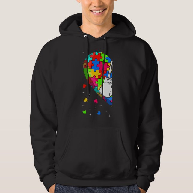 Sudadera Gracioso Boxeo Cardíaco Autismo Conciencia Apoyo A (Anverso)